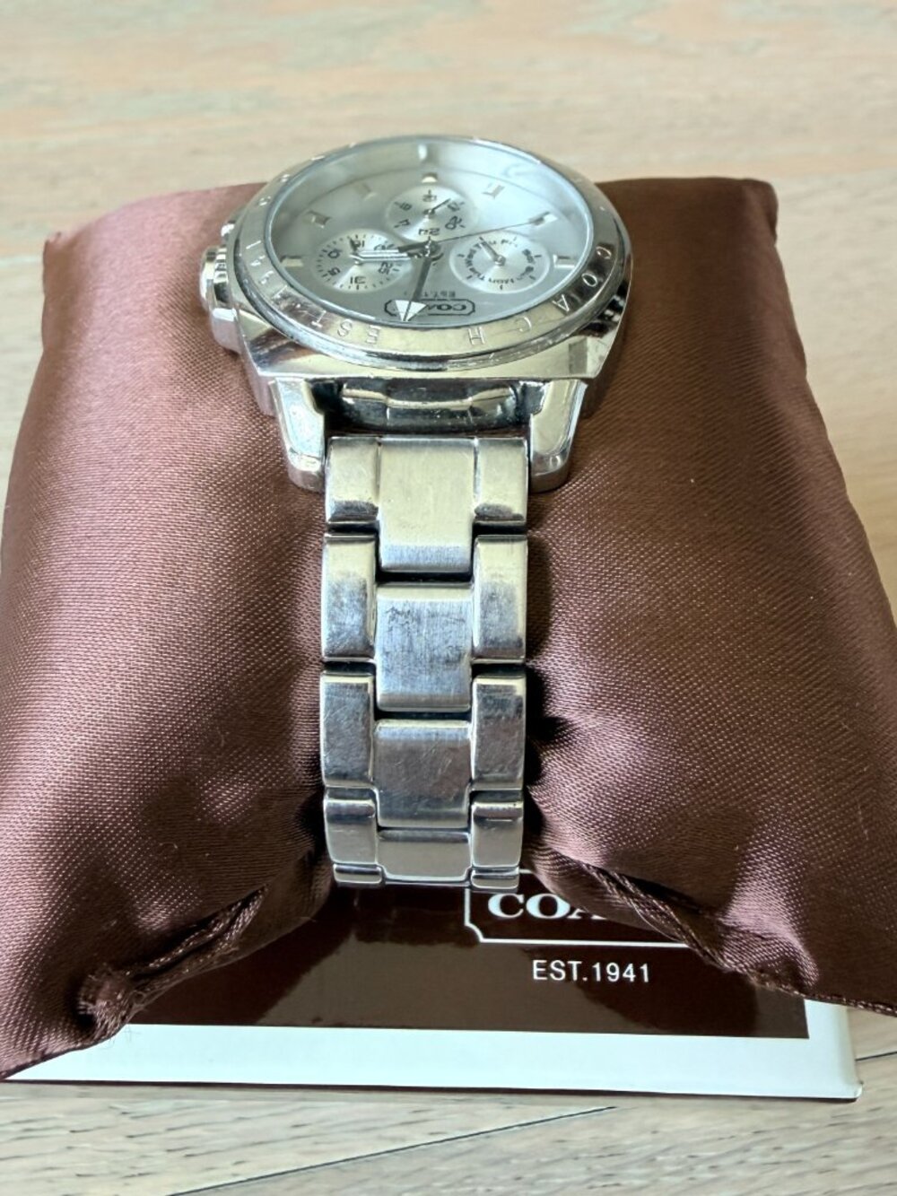 COACH Stainless Steel Women's Chronograph Boyfriend Watch *WORKS* - Picture 9 of 12